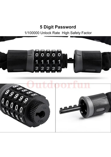 A2-4 DIGIT90CM300G Stili Rakam Kodu Bisiklet Alaşımlı Çelik Zincir Kilidi Hırsızlığa Karşı ve Kesme Scooter Motosiklet Bisiklet Güvenlik Şifresi Yumuşak Katlanabilir (Yurt Dışından) indirimleri