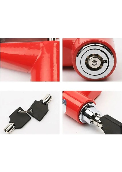 Kırmızı Stil Yeni Moto Güvenlik Güvenlik Scooter Bisiklet Motosiklet Aksesuarları Tuş Kilidi Fren Disk Kilidi Fren Kilitleri Bisiklet Tekerlek Kilidi (Yurt Dışından) indirimleri