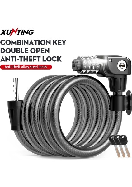 Sarı Işık 100CM Tarzı Xunting Bisiklet Kilidi Işık Şifreli Kilit Hırsızlığa Karşı Dağ Bisikleti Kilidi Genel Bisiklet Çelik Kablo Kilidi LED Işıklı Kilit (Yurt Dışından) indirimleri