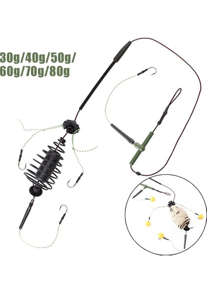 30G Tarzı G Sazan Balık Yemi Kafes Hattı Grubu Yüksek Karbonlu Çelik Metal Besleyici Kanca Batan Yapay Cazibesi Aksesuarları Olta Takımı (Yurt Dışından) fiyatları