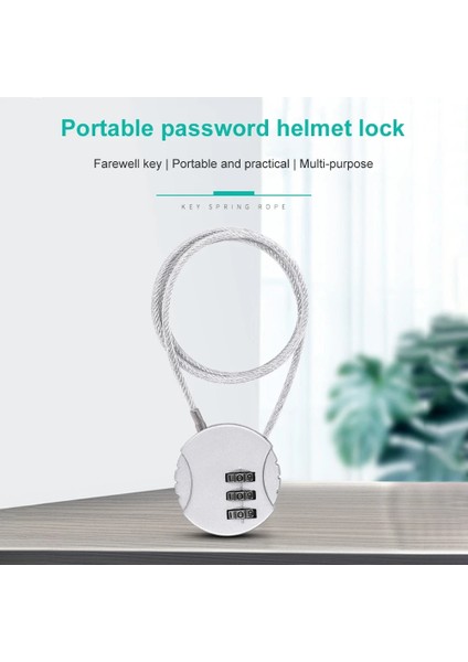 Beyaz Stil Üçlü Araba Bisiklet Motosiklet Için Şifreli Kilit, Kask Için Hırsızlığa Karşı Şifre Kilidi, 3 Haneli Şifreli Seyahat Şifre Kilidi (Yurt Dışından) fiyatları