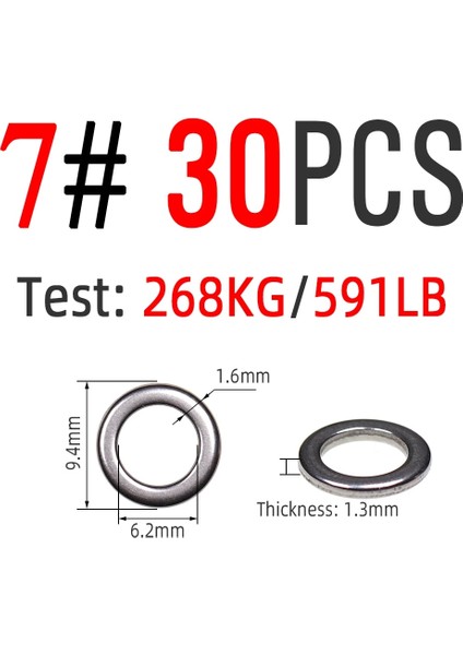 30 Adet Boyut 7 Tarzı Icerıo Olid Yüzükler Balıkçılık Fırdöndüleri Yardımcı Kancalar Için Jig Cazibesi Yuvarlak Rig Yüzük Tuzlu Su Balıkçılık Aksesuarları (Yurt Dışından)