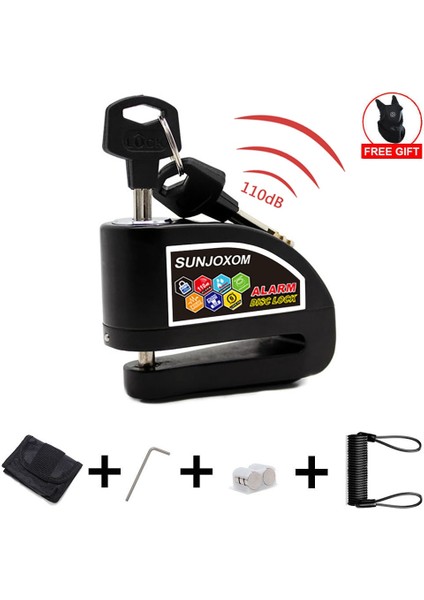 Koyu Gri Tarzı Bisiklet Hırsızlığa Karşı Kilit Elektrikli Scooter Tekerlekler 110DB Disk Fren Kilidi Güvenlik Su Geçirmez Bisiklet Bisiklet Dağ Alarm Disk Kilidi (Yurt Dışından)