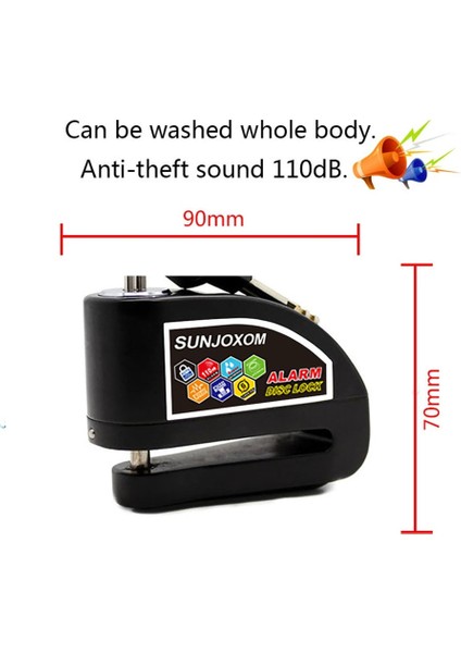Koyu Gri Tarzı Bisiklet Hırsızlığa Karşı Kilit Elektrikli Scooter Tekerlekler 110DB Disk Fren Kilidi Güvenlik Su Geçirmez Bisiklet Bisiklet Dağ Alarm Disk Kilidi (Yurt Dışından)