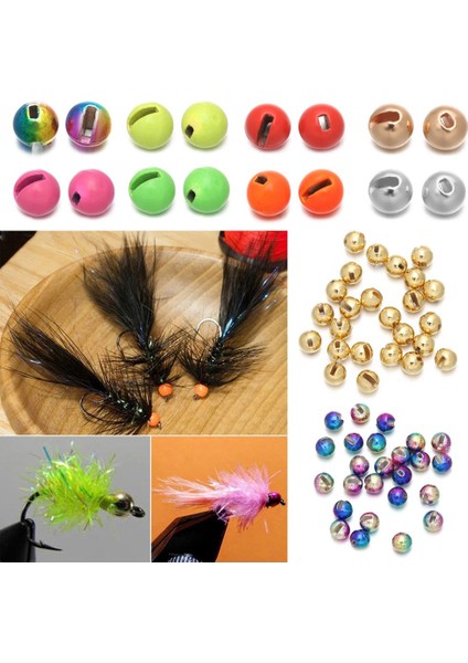 Turuncu - 4.0mm Stili Lot Oluklu Boncuk Fly Bağlama Malzemesi Tungsten Boncuklar Tungsten Alaşım Yeni Güzel Tasarımlı Balıkçılık Aksesuarları Yüksek (Yurt Dışından)