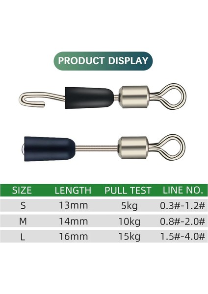 Boyut M 30PCS Tarzı Dndyuju Pcslot Balıkçılık Rulman Fırdöndüler Yapış Bilyalı Rulman Döner Katı Yüzükler Balıkçılık Konnektörü Okyanus Tekne Balıkçılık Kancası (Yurt Dışından)