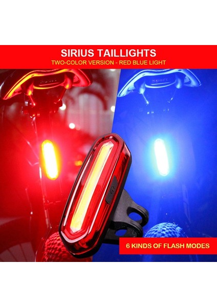 Mavi Stil Bisiklet Işığı Mtb LED 120 Lümen USB Şarj Edilebilir Bisiklet Arka Lambası Bisiklet Güvenlik Uyarı Işığı Mtb Bisiklet Aksesuarları (Yurt Dışından)
