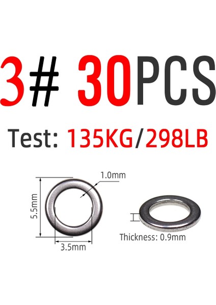 30 Adet Boyut 3 Tarzı Icerıo Olid Yüzükler Balıkçılık Fırdöndüleri Yardımcı Kancalar Için Jig Cazibesi Yuvarlak Rig Yüzük Tuzlu Su Balıkçılık Aksesuarları (Yurt Dışından)