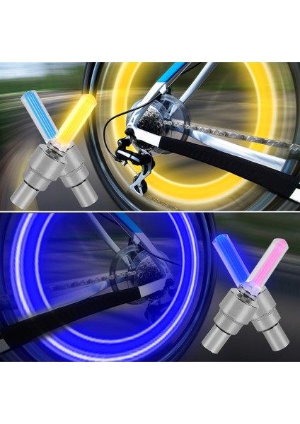 Pembe Tarzı LED Bisiklet Işık Neon Konuştu Bisiklet Arka Lambası Mtb Tekerlek Lastik Nozul Vana Kapakları Lamba Bisiklet Yol Uyarı Kafası Arka Bisiklet Lastik Işığı (Yurt Dışından)