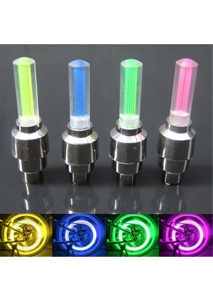 Pembe Tarzı LED Bisiklet Işık Neon Konuştu Bisiklet Arka Lambası Mtb Tekerlek Lastik Nozul Vana Kapakları Lamba Bisiklet Yol Uyarı Kafası Arka Bisiklet Lastik Işığı (Yurt Dışından)