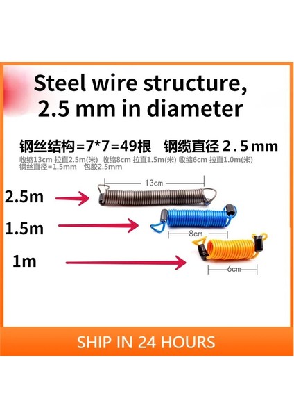 Yunjin Shop Koyu Gri 1.5m Tarzı 1 Adet 1m.5m.5m Bisiklet Yaylı Kablo Kilidi Hırsızlığa Karşı Halat Alarm Disk Kilidi Bisiklet Güvenlik Hatırlatma Motosiklet Hırsızlık Koruması (Yurt Dışından)