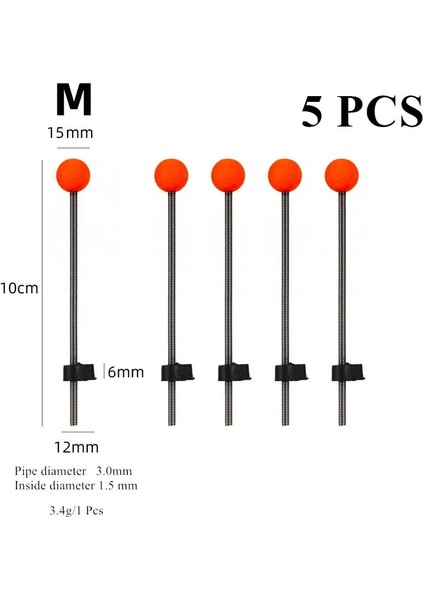 5 Adet 10CM M Tarzı 5 Adet Mini Kış Buz Olta Üst Ucu Kutup Ön Uç Bölüm Bobber Göstergesi ve Çubuklar Kontrol Balıkları Biraz Ince Uzatma (Yurt Dışından)