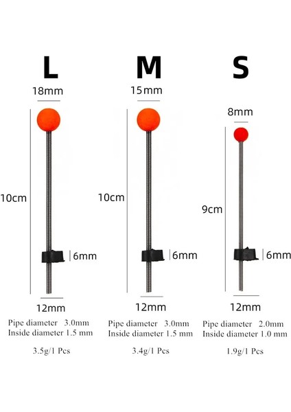 5 Adet 10CM M Tarzı 5 Adet Mini Kış Buz Olta Üst Ucu Kutup Ön Uç Bölüm Bobber Göstergesi ve Çubuklar Kontrol Balıkları Biraz Ince Uzatma (Yurt Dışından)