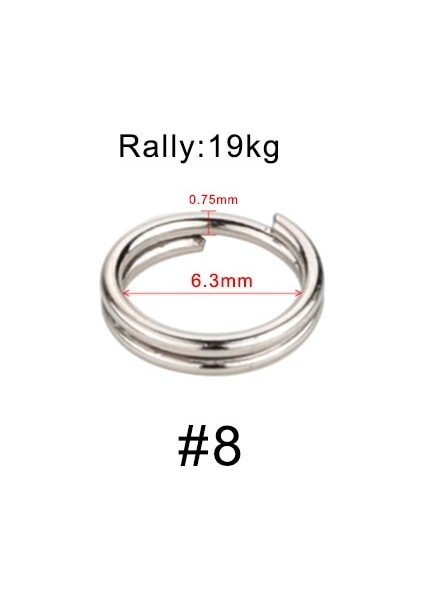 No.8 Stili Dagezı Lot Paslanmaz Çelik Balıkçılık Bölünmüş Yüzükler Sert Yem #4-#15 Çift Döngü Bölünmüş Sazan Balıkçılık Aksesuarları Pesca (Yurt Dışından)