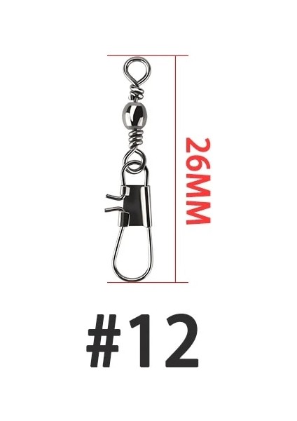 No.12 Tarzı Dagezı Fırdöndüler Balıkçılık Konnektör Pimi Rulman Döner Katı Halkalar Döner Lot Olta Takımı Sazan Balıkçılık Aracı Pesca (Yurt Dışından)