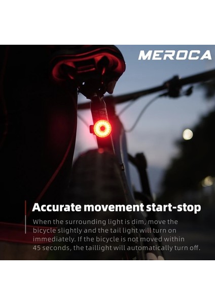 Mx2 Sele Borusu Tutucu Stili Meroca Yükseltme Akıllı Bisiklet Arka Işık Otomatik Startstop Fren Algılama Bisiklet Işığı Ipx6 Su Geçirmez LED Şarj Bisiklet Arka Lambası (Yurt Dışından)