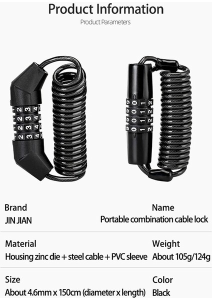 T609 Stili Jın Jıan Mini Bisiklet Kilidi Anti-Hırsızlık Bisiklet Kilidi Kablo Kask Kilit Zinciri Sırt Çantası Bisiklet Şifre Kilidi Bisiklet Aksesuarları (Yurt Dışından) modelleri