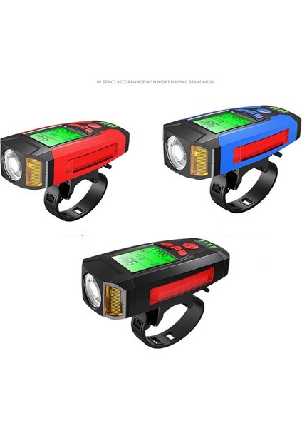 Siyah 1 Stil Su Geçirmez Bisiklet Işık USB Şarj Edilebilir Bisiklet Ön Işık El Feneri ile Bisiklet Bilgisayarı LCD Kilometre Bisiklet Kafa Işık Korna (Yurt Dışından) fırsatları