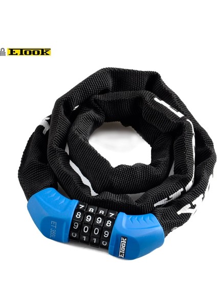 ET355MAVİ Stili Bisiklet Zinciri Kilidi Dört Haneli Şifreli Kilit Hırsızlığa Karşı Kilit Araba Kilidi Açık Hava Bisikleti Mtb Yol Bisikleti Hırsızlık Koruması (Yurt Dışından)