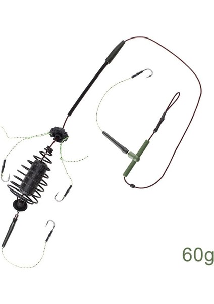 60G Tarzı Sazan Balıkçılık Yem Kafes Hattı Grup Besleyici Platin Dize Kanca Balık Yemi Sepeti G Yüksek Karbonlu Çelik Batan Yapay Cazibesi (Yurt Dışından)