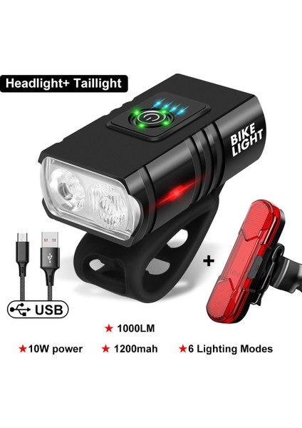 2 Parça Takım Elbise-B Tarzı 2 Adet LED Bisiklet Işık Bisiklet Ön Arka Işıklar USB Şarj Far Bisiklet Arka Lambası Bisiklet Fener Bisiklet Aksesuarları Lambaları (Yurt Dışından)