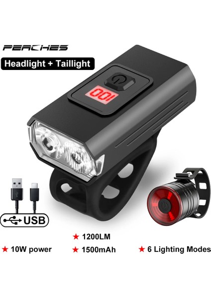 Yeni T6 Set B Stili T6 LED Bisiklet Işık Ön 1500 Lümen USB Şarj Edilebilir Fener Mtb Yol Dağ Bisikleti Lambası Bisiklet El Feneri Bisiklet Aksesuarları (Yurt Dışından)