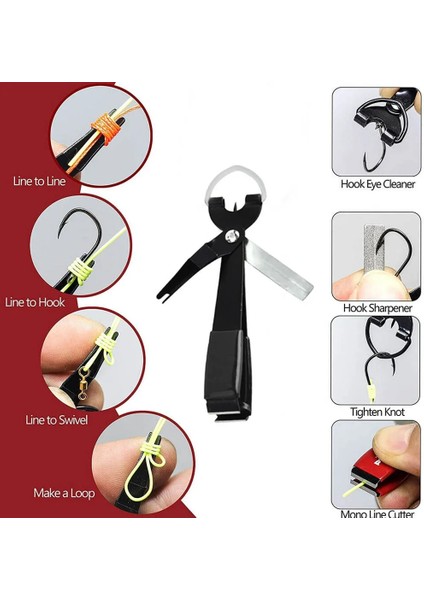 No.8 Stili Hızlı Kravat Balıkçılık Hızlı Düğüm Aracı Tırnak Knotter Bağlama Hattı Kesici Makası Makası W Zinger Retraktör Takım Aksesuarları (Yurt Dışından)