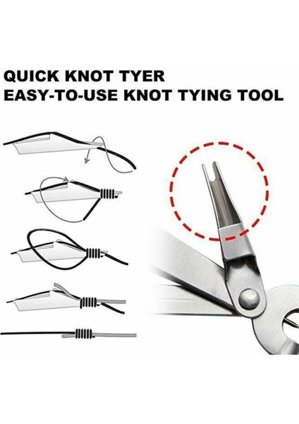 No.8 Stili Hızlı Kravat Balıkçılık Hızlı Düğüm Aracı Tırnak Knotter Bağlama Hattı Kesici Makası Makası W Zinger Retraktör Takım Aksesuarları (Yurt Dışından)