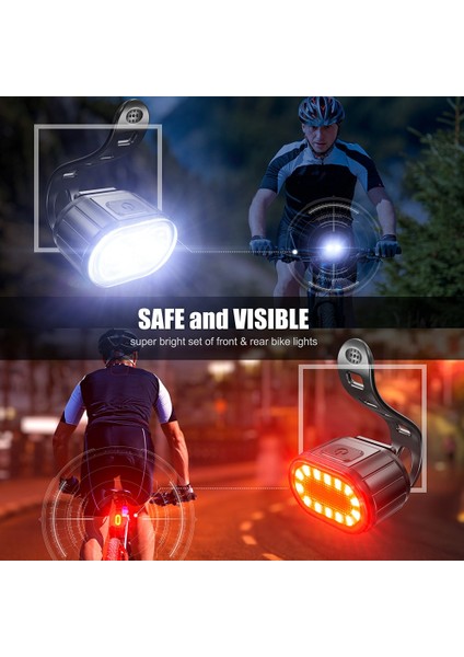 2 Parça Takım Elbise-B Tarzı 2 Adet LED Bisiklet Işık Bisiklet Ön Arka Işıklar USB Şarj Far Bisiklet Arka Lambası Bisiklet Fener Bisiklet Aksesuarları Lambaları (Yurt Dışından) indirimleri