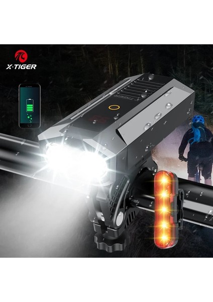 QD-0201 Stili X-Tıger Bisiklet Işık Lümen Mtb Yol Bisikleti Ön Lamba Bisiklet Aksesuarları Yağmur Geçirmez USB Şarj Edilebilir LED Bisiklet El Feneri (Yurt Dışından)