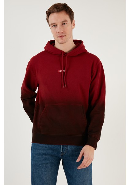 Pamuklu Kanguru Cepli Kapüşonlu Relaxed Fit Sweat Erkek Sweat A4233