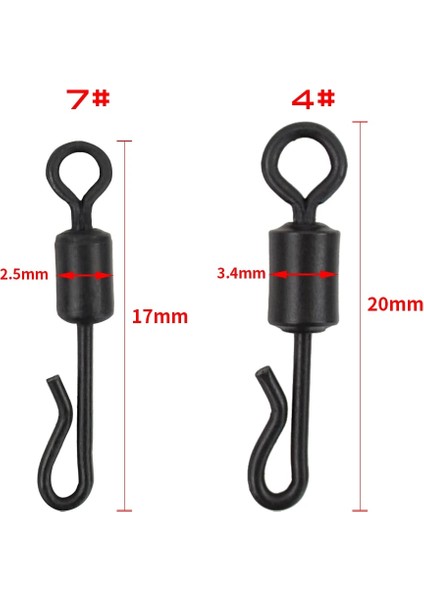 7 Beden 25 x Sazan Balıkçılık Fırdöndüler Hızlı Değişim Paslanmaz Çelik Sazan Balıkçılık Rig Balıkçılık Aksesuarları Için Terminal Mücadele (Yurt Dışından) fırsatları