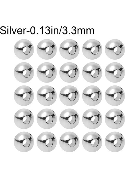 Gümüş-3.3mm Tarzı Yeni Lotted Tungsten Alaşım Boncuk Güzel Tasarlanmış Fly Bağlama Malzemesi Perisi Kafa Topu Açık Balıkçılık Araçları (Yurt Dışından)