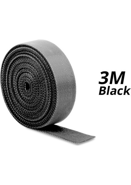 3m Siyah Velcro Stili 1 Rulo Olta Kravat Tutucu Askı Jartiyer Raptiye Kanca Döngü Bağları Olta Çemberleme Velcro Açık Balıkçılık Gadget'ı (Yurt Dışından)