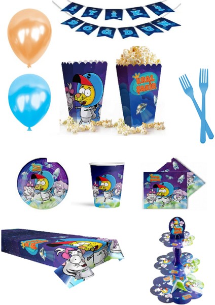 Kral Şakir Uzayda 8 Kişilik Doğum Günü Seti