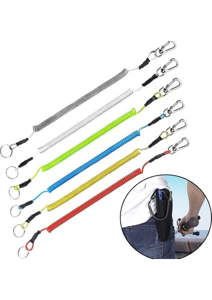 Sarı Stil 1 Adet T Yaylı Elastik Halat Spiral Sarmal Kordon Güvenlik Halatı Çelik Tel Güvenli Pense Dudak Sapları Max Streç Balıkçılık Araçları (Yurt Dışından) fiyatları