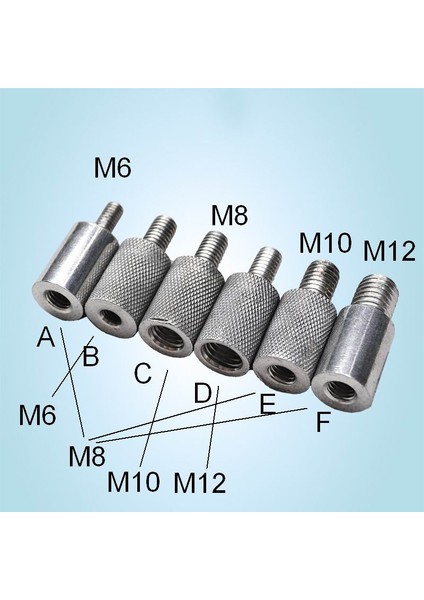 Erkek M6 Kadın M8 Stili Sadece 1 Adet!! Alaşımlı Alüminyum M6 - M8 - M10 - M12 - M8 - M Konnektör Adaptörü Metrik Britrew Dönüşümü (Yurt Dışından)