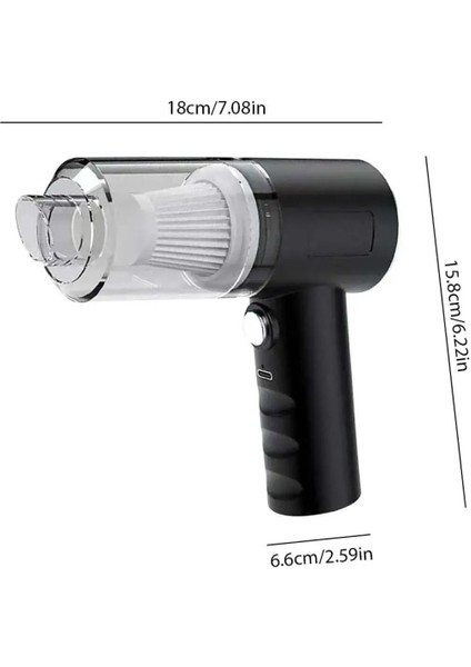3 In 1 Şarjlı Kablosuz Vakumlu El Araba Süpürgesi Araç Ev Ofis Süpürgesi