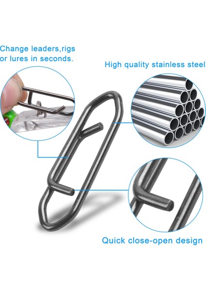 Büyük Stil Ower Paslanmaz Çelik Hızlı Balıkçılık Alkış Olta Konektörü Lb Hızlı Değişim Kurşun Bağlantılar Olta Takımı Için Klipler (Yurt Dışından) indirimleri