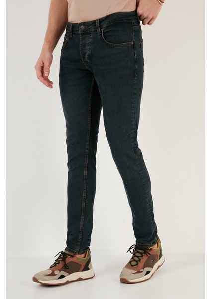 Pamuklu Normal Bel Slim Fit Dar Paça Jeans Erkek Kot Pantolon 1130J49NAPOLI