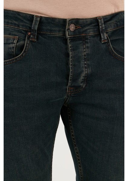 Pamuklu Normal Bel Slim Fit Dar Paça Jeans Erkek Kot Pantolon 1130J49NAPOLI