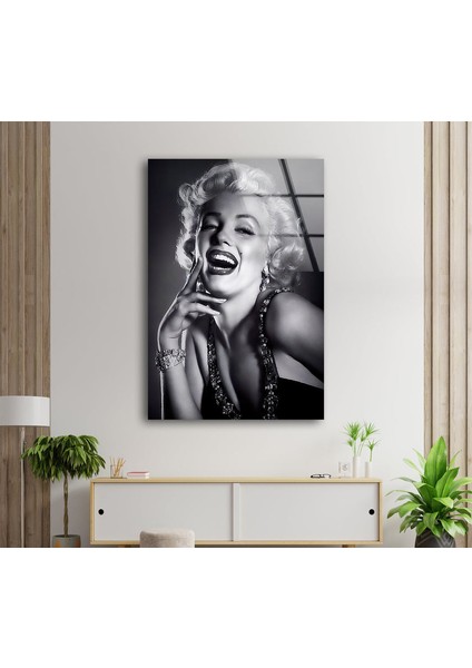 Marilyn Monroe Temperli Cam Duvar Tablosu