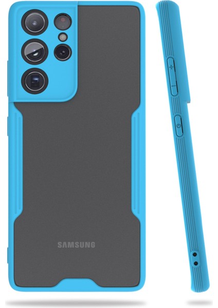 Samsung Galaxy S21 Ultra Kılıf Platin Silikon - Mavi 300099