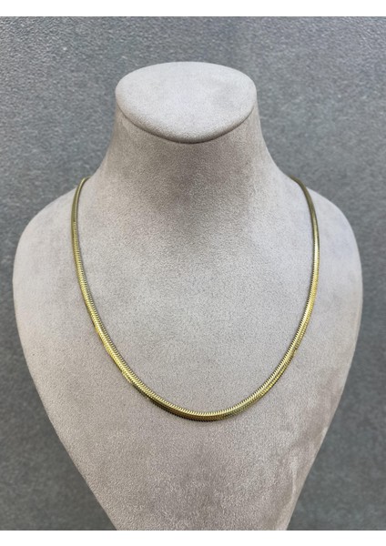 14 Ayar Altın Italyan Balık Sırtı Zincir Kolye 3,5 mm Kalınlık fırsatları