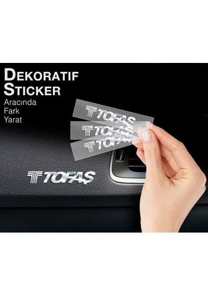 Tofaş Uyumlu Metal Sticker 5 Adet Oto Aksesuar Oto Sticker Çıkartma Araba