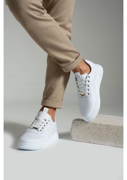 345 Beyaz Renk Beyaz Tabanlı Erkek Günlük Ayakkabı modelleri