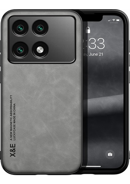 Poco X6 Pro Araba Manyetik Emme Cilt Hissi Pu Cep Telefonu Kılıfı (Yurt Dışından)
