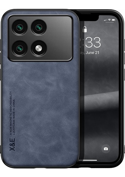 Poco X6 Pro Araba Manyetik Emme Cilt Hissi Pu Cep Telefonu Kılıfı (Yurt Dışından)