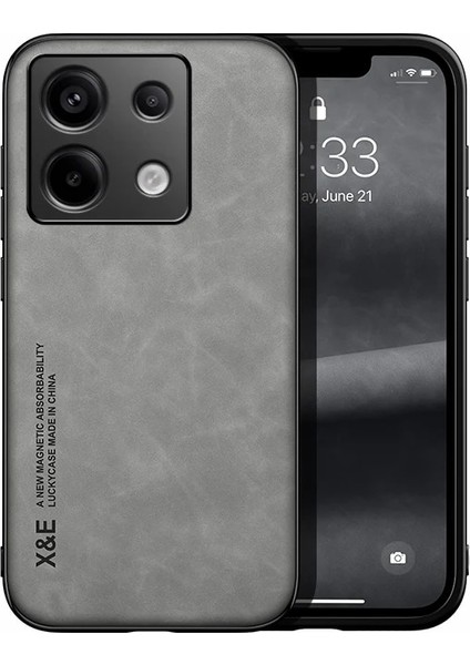 Poco X6 Araba Manyetik Emme Cilt Hissi Pu Cep Telefonu Kılıfı (Yurt Dışından)