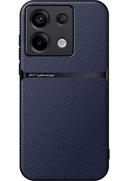 Poco X6 Liçi Deseni Araba Manyetik Emme Pu Cep Telefonu Kılıfı (Yurt Dışından)